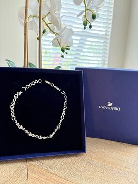Swarovski Silver Crystal Link Necklace